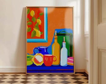 Rustic Kitchen Pantry Art Print: Home Illustration