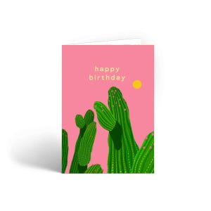 Carte de voeux cactus, cartes pour elle, carte de voeux colorée, intérieur vierge, carte A6, carte de joyeux anniversaire, carte d'anniversaire plante