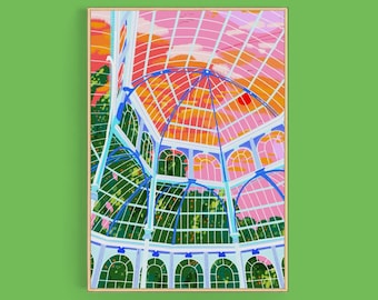 Kew Gardens Art Print | Colourful Botanical Home Wall Decor | Plant Lover Illustration Poster