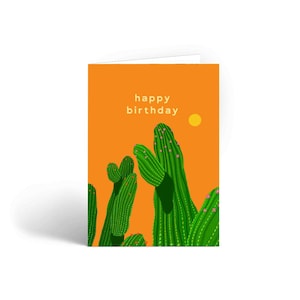 Carte de voeux cactus, cartes pour elle, carte de voeux colorée, intérieur vierge, carte A6, carte de joyeux anniversaire, carte d'anniversaire plante
