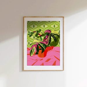 Lámina de plantas, decoración del hogar, regalo para el dormitorio, ilustración de plantas, inauguración de la casa, decoración de pared, ilustración de arte mural, jardinería, A4