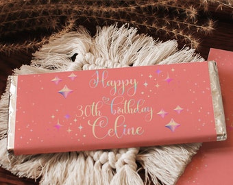 Chocolate Bar Wrapper 30th, Candy Bar Wrapper, Birthday Candy Bar Wrapper, Candy Bar Label, Printable Candy Bar Wrapper, Chocolate Bar Label
