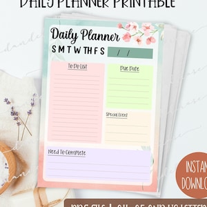 Daily Planner Printable, Daily Planning Printable, To Do List Digital, Printable Planner, Printable Daily Routine, Daily To Do List