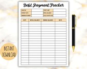 Debt Payment Tracker, Debt Snowball Tracker A4 A5 Letter Size, Printable Debt Tracker, Debt Payoff Log, Financial Planner, Budget Planner