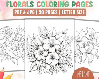 Floral Coloring Pages for Adults,Relaxing Coloring Pages,Coloring Sheets,Coloring Pages Flowers,Coloring Page Printable,Flower Coloring Page