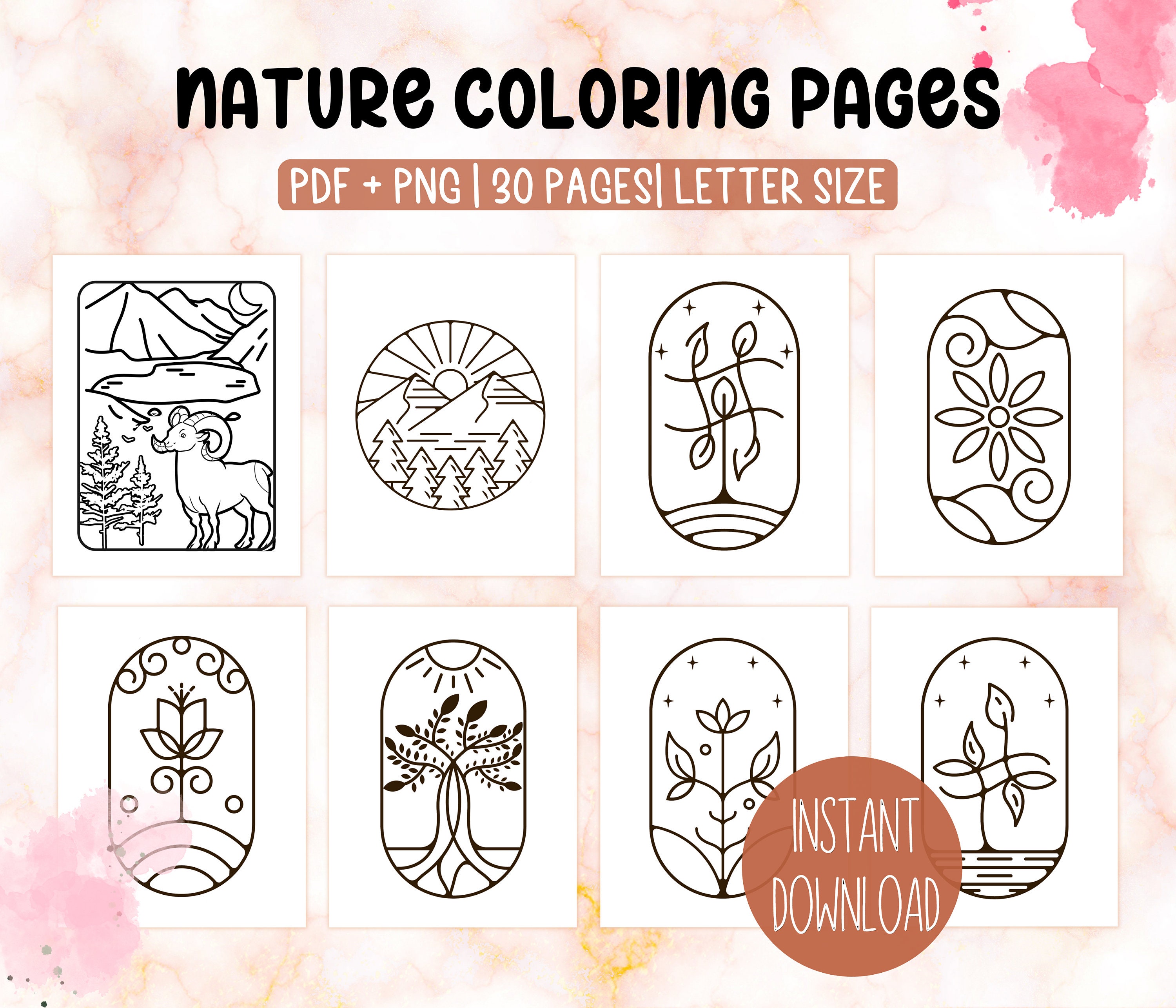 Nature Coloring Pages for Adults, Coloring Pages Animal,coloring Pages ...