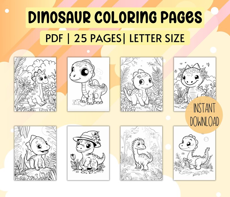 Dinosaur Coloring Pages, Dinosaur Coloring Sheet, Fun Coloring Print ...