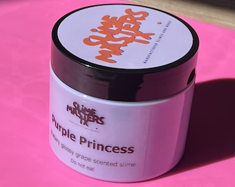 Purple Princess, glossy slime, great grape scent, silky feeling, slime shops, slime fantasy, 8oz