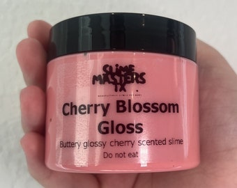 Cherry Blossom Gloss, glossy buttery slime, great scent, silky feeling, slime shops, slime fantasy, 8oz
