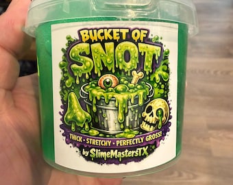 Bucket of Snot Slime | Gross Slime Toy | Thick Stretchy Slime | Handmade Slime with Activator | SlimeMastersTX