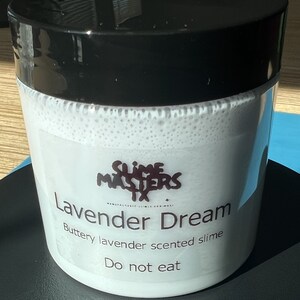 Lavender Dream Slime, glossy slime, great scent, silky feeling, lavender slime, slime shops, slime fantasy, aroma therapy, 8oz