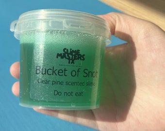 Bucket of Snot Slime, clear slime, great scent, green clear slime, slime shops, slime fantasy, 8oz