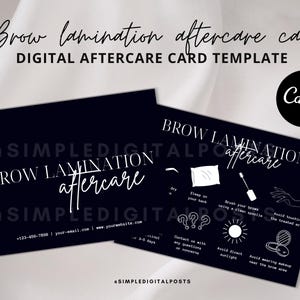BROW LAMINATION AFTERCARE Karte | Karte braunkaschiert | Brow Tech Pflegekarte | Personalisierbare Karte |  Anleitungskarte | Druckbar