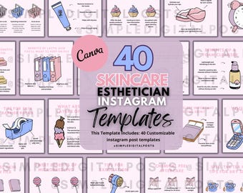 40 modèles Instagram de soins de la peau pour esthéticiennes (téléchargement numérique)