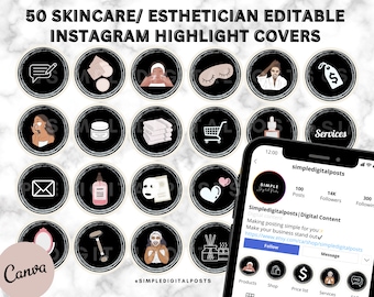 50 couvertures Instagram d'esthéticiennes : soins de la peau (toile modifiable)