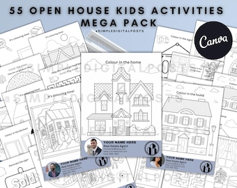 Open House Kids Activity Pack: 55 Printable Real Estate Worksheets (Canva Template, PDF Download