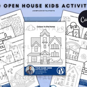 30 OPEN HOUSE KIDS Activities | Real Estate Agents | Real Estate Marketing | Open House Realtor | Kids Activity package | Kids colouring |