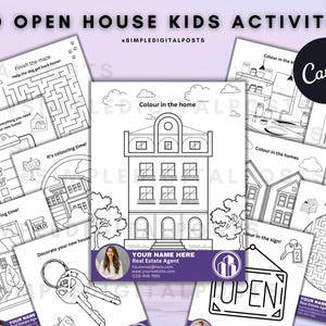 30 OPEN HOUSE KIDS Activities | Real Estate Agents | Real Estate Marketing | Open House Realtor | Kids Activities | Real Estate | Colouring