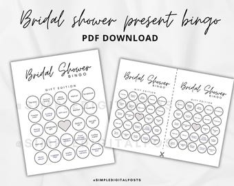 Bridal Shower Bingo Game: Fun Printable Hen Party Activity (PDF Downloadable Game Cards Included)