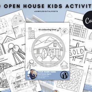 30 OPEN HOUSE KIDS Activities | Real Estate Agents | Real Estate Marketing | Open House Realtor | Kids Activity package | Kids colouring |
