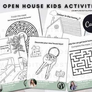 7 OPEN HOUSE KIDS Activities | Real Estate Agents | Real Estate Marketing | Open House Realtor | Kids Activities | Real Estate | Colouring