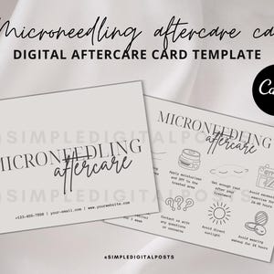 MICRONEEDLING AFTERCARE Karte | Microneedling Karte | Kosmetikerin Nachsorge-Karte | Personalisierbare Karte | Microneedling Anleitungskarte | Drucken