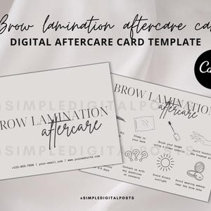 BROW LAMINATION AFTERCARE Karte | Karte braunkaschiert | Brow Tech Pflegekarte | Personalisierbare Karte |  Anleitungskarte | Druckbar