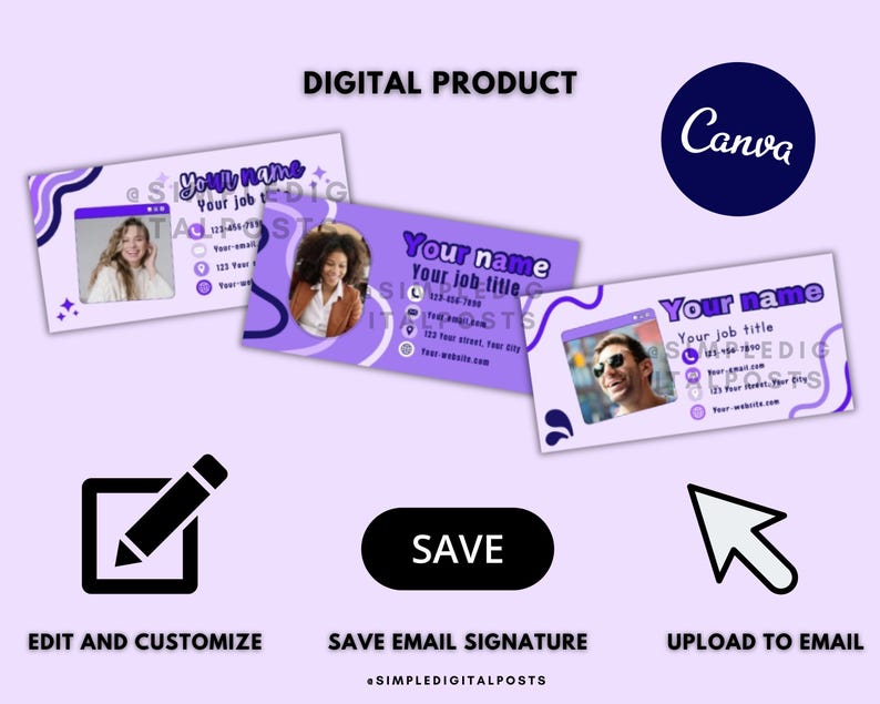 Editable Email Signature Template: Canva Design (digital Download) - Etsy