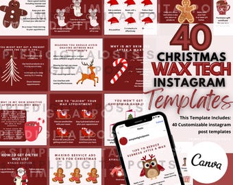 Christmas Wax Tech Instagram Posts: Canva Templates (Digital Download)