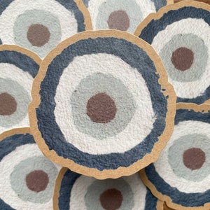 Pegatina de papel Kraft Evil Eye - Arte de papel original hecho a mano