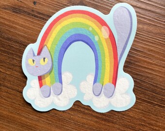 Adesivo in vinile da 4 pollici "Arcobaleno Gatto Formosa Orgoglio LGBTQ+"