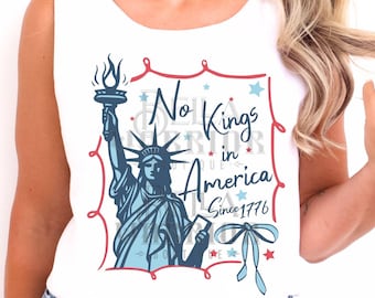 No Kings in America Shirt, Political Protest Feminist Tanks, Pro Democracy Liberty Tank Top, Patriotic Democrat Gift, Liberal Progressive