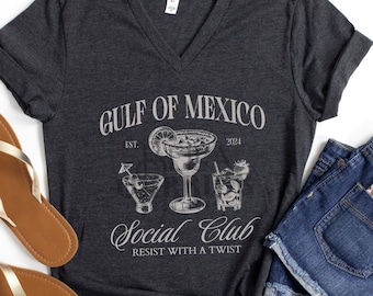 Gulf of Mexico Resistance T-shirt, Feminist Resist Democrat Gift, Subtle Anti-Trump V-neck, Liberal Political Group Tee