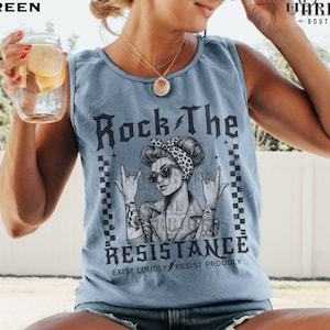 Feminist Resistance Shirt, Anti Trump women's Rights Comfort Colors Tank Top, Political Democrat Gift,Feminism Equality Liberal Progressive