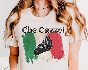 Funny Che Cazzo Italian Flag Hand Gesture Shirt, Gift for Italians, Funny Italy Gifts, Italian Travel Gift, Italian Quote Tshirt, Italy Flag