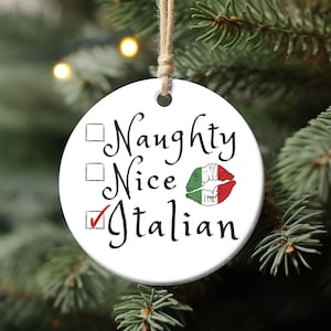 Italian Flag Christmas Ornament, Funny Italian Gift, Buon Natale Italian Wife Girlfriend Gift, Italy Themed Xmas Tree Decoration, Home Decor