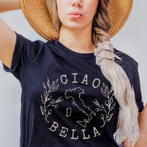 Ciao Bella Italien Shirt, Italienische Sprüche Urlaub Tshirt, Italien Liebhaber Reise Geschenk, Süßes Italienisches Outfit, Italien Reise Souvenir, Geschenk für Italiener