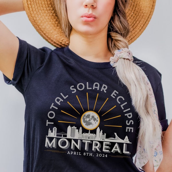Montreal Total Solar Eclipse Shirt, April 8th 2024 Canada Eclipse Tshirt, Path of Totality Viewing Souvenir Gift, Astronomy Teacher Tee