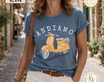 Italy Shirt Italian Vacation T-shirt Italia Vneck Andiamo Tee Women Travel Gift for Girls Trip