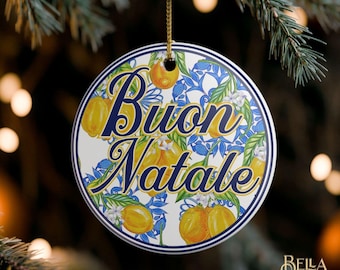 Amalfi Citroenen Buon Natale & La Dolce Vita Italiaans kerstornament Cadeau voor Italië-liefhebbers Italiaanse kerstboom Positano Italiaans thema woondecoratie