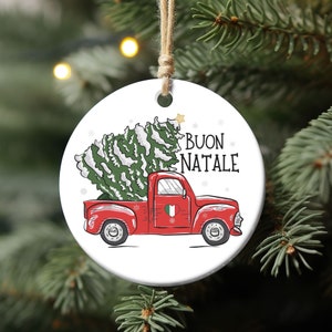 Buon Natale Italian Christmas Ornament, Christmas Decorations for Italians, Italy Lover Christmas Tree Ornament, Italy Themed Christmas Gift
