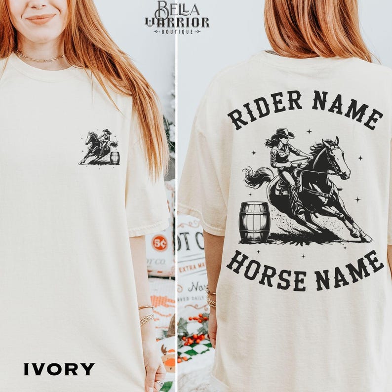 Custom Barrel Racing Comfort Colors Shirt Personalized Barrel Racer ...