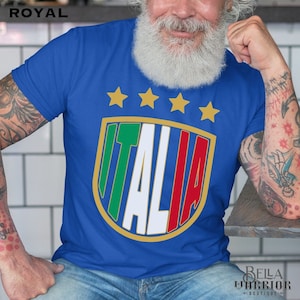 Italy World Soccer Shirt, Italian Gift for Football Fan, Retro Italia T-shirt, Italian Flag Tee, Sports Lover Gift for Dad, 2026 Men&#39;s Cup
