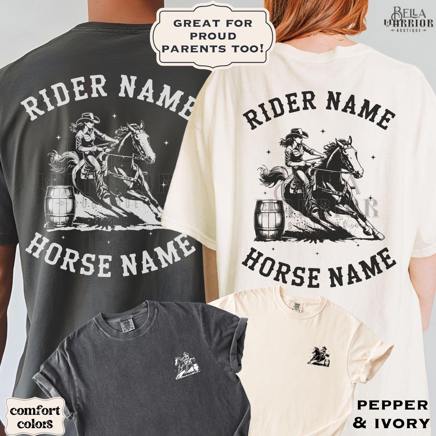 Custom Barrel Racing Comfort Colors Shirt Personalized Barrel Racer ...