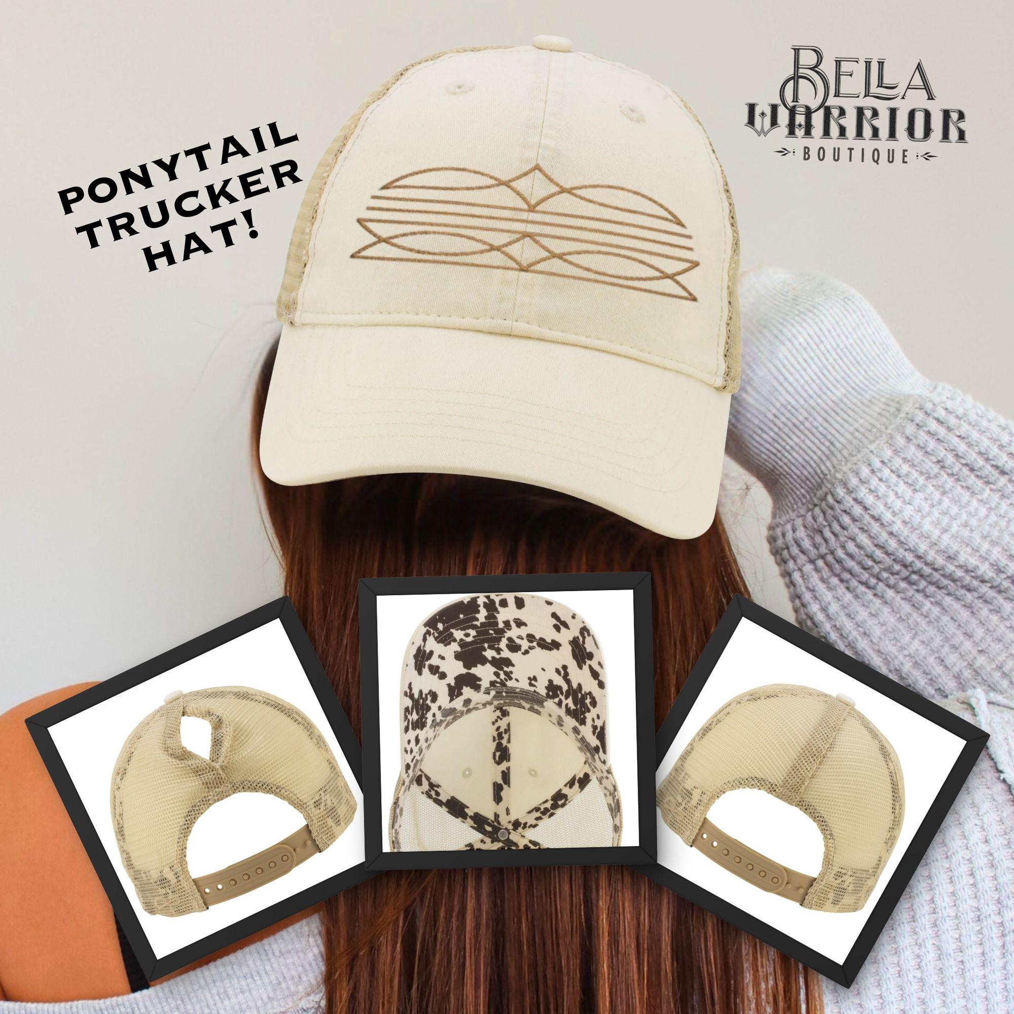 Orange Tie-Dye Patch ponytail Trucker Hat western Cowgirl Cowgirl Ponytail Hat - Etsy main image 3