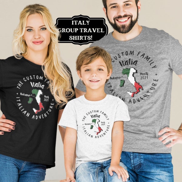 Personalized Italy Group Trip Shirt, Custom Family Italian Vacation Matching Family Tshirt, Italy Travel T-shirts for Group, Girl's Trip