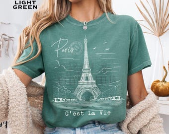 Paris Shirt, Matching France Comfort Colors T-shirt, French Travel Gift, Group Eiffel Tower Vacation Tshirt, Girls Trip Europe Tee Souvenir