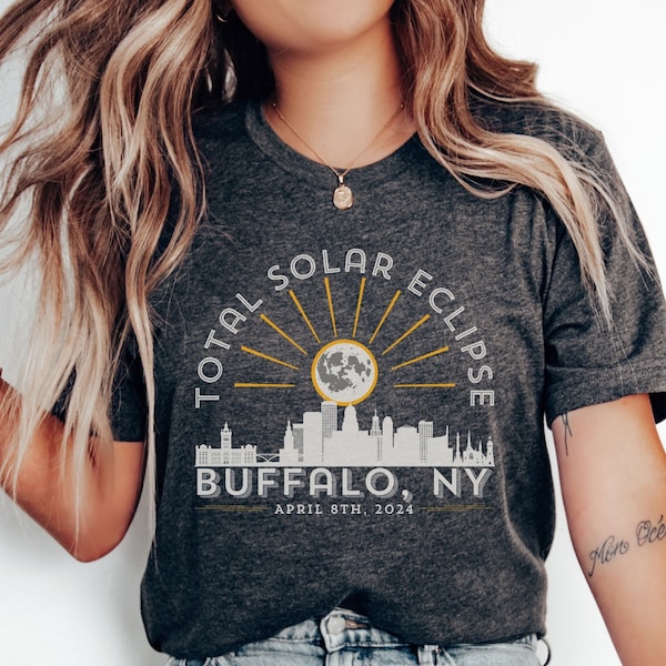 Camisa Total Solar Eclipse NY, 8 de abril de 2024 Camiseta Buffalo New York Eclipse, regalo de profesor de astronomía, recuerdo de Eclipse, camiseta de visualización de Eclipse