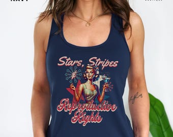 Feminist Shirt, Feminism Tank Top, Women's Rights Political Protest Sleeveless for Women's History Month & July 4th Independence Day