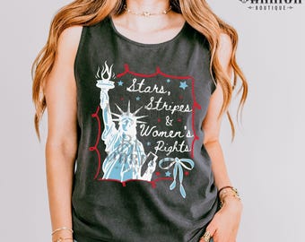 Women's Rights Anti-Trump Tank Top, Feminist Tanks, Political Protest July 4th Shirt, Democrat Gift, Anti-MAGA Patriotic Liberal Progressive
